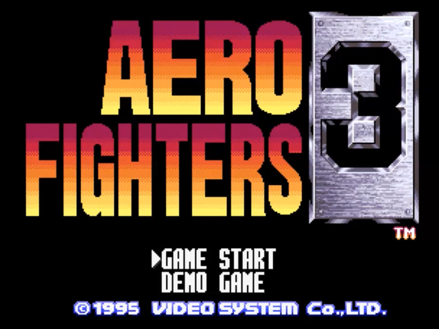 Aero Fighters 3 title screen for Neo Geo CD